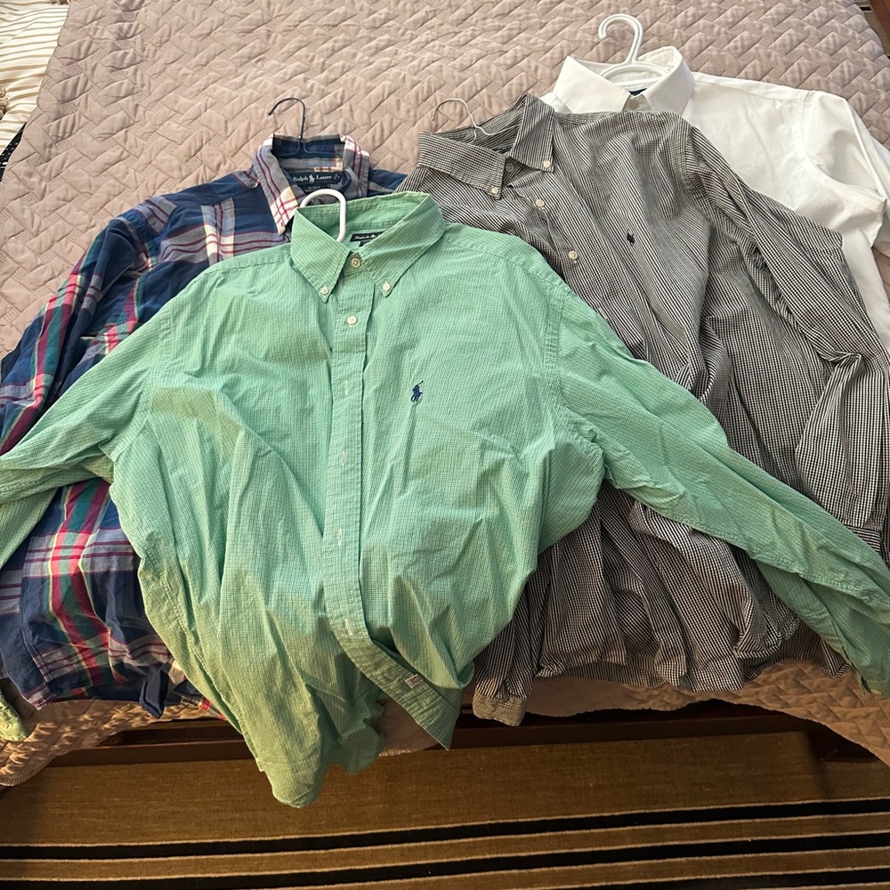 Ralph Lauren Men’s Button Down Shirt Lot – Size XL – 4 Pieces